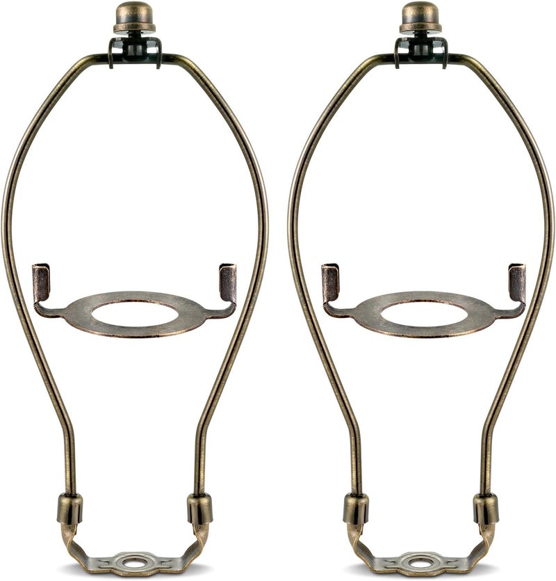GooChan Lamp Shade Harp, Antique Brass Lamp Harp Frame Lampshade Bracket, Detachable Shade Holder for Floor or Table Light (Bronze, 9-Inch) - Image 1